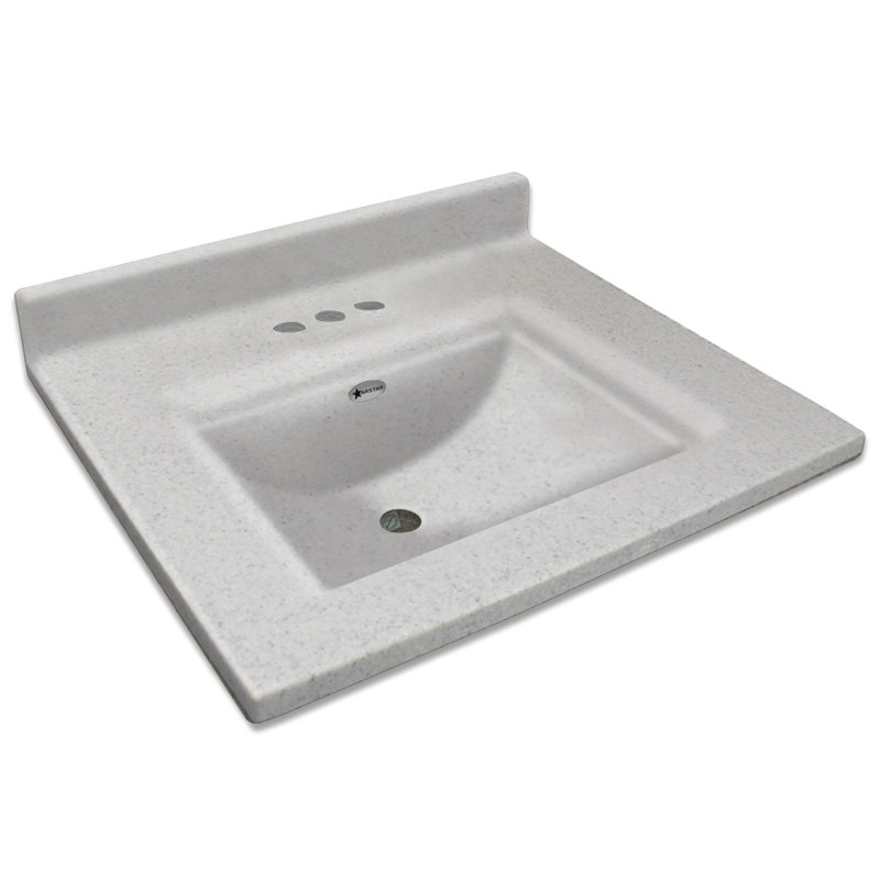 Dessus de salle de bain simple 61 po meuble-lavabo Camila, Givré