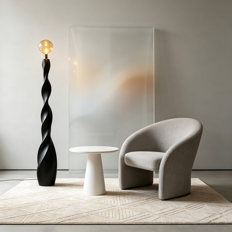 Lampes sur pied en plastique noir