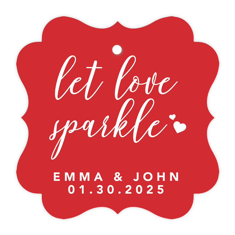 Cadre personnalisé sur mesure Let Love Sparkle, Rouge
