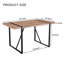 Table de salle à manger rectangulaire avec un dessus spécialement texturé et des pieds en métal noir-576594560-574937084