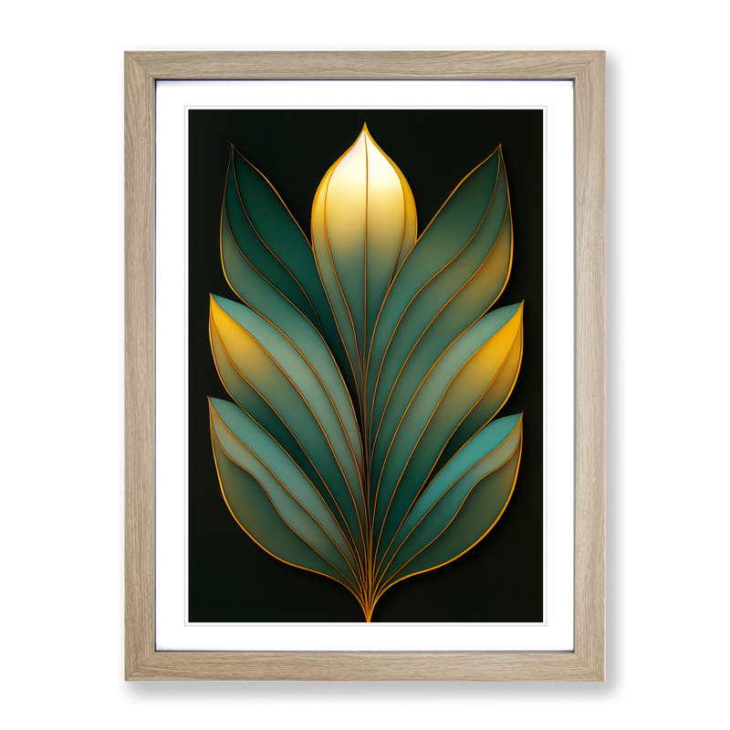 An Exceptional Leaf - Wall Art, 64cm H x 46cm W x 2cm D, Oak Framed