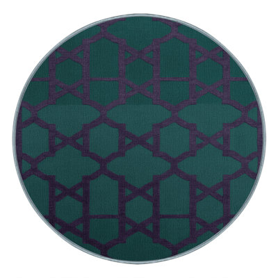 Machine Washable Trellis Blue Area Rug
