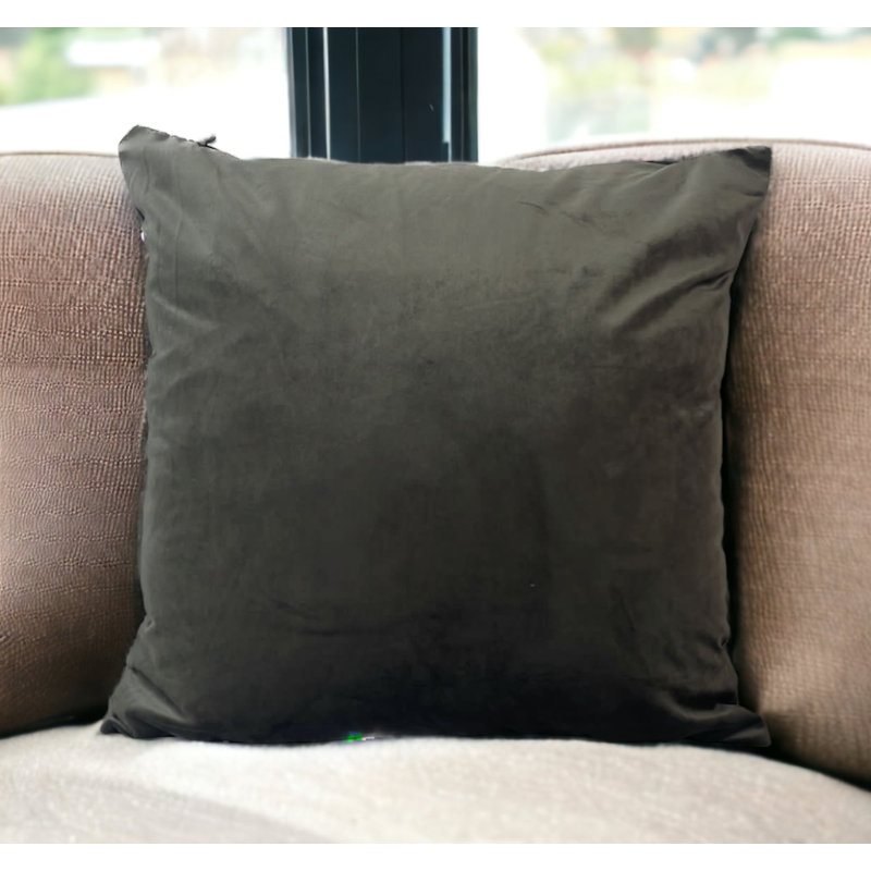 Nayelee Square Throw Pillow Cover, Dark Grey