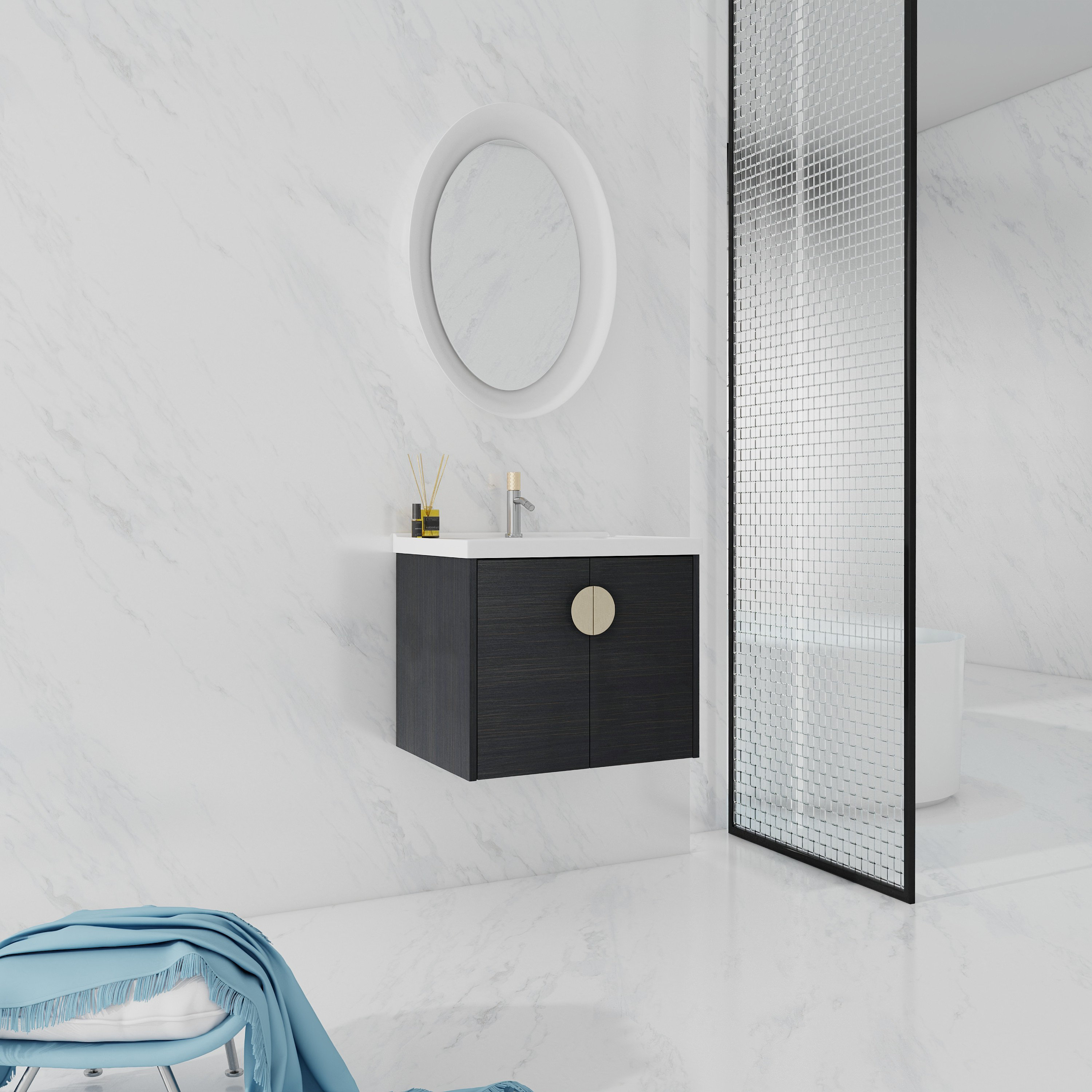 Ebern Designs Mintaka 23.8'' Single Bathroom Vanity with Ceramic Top