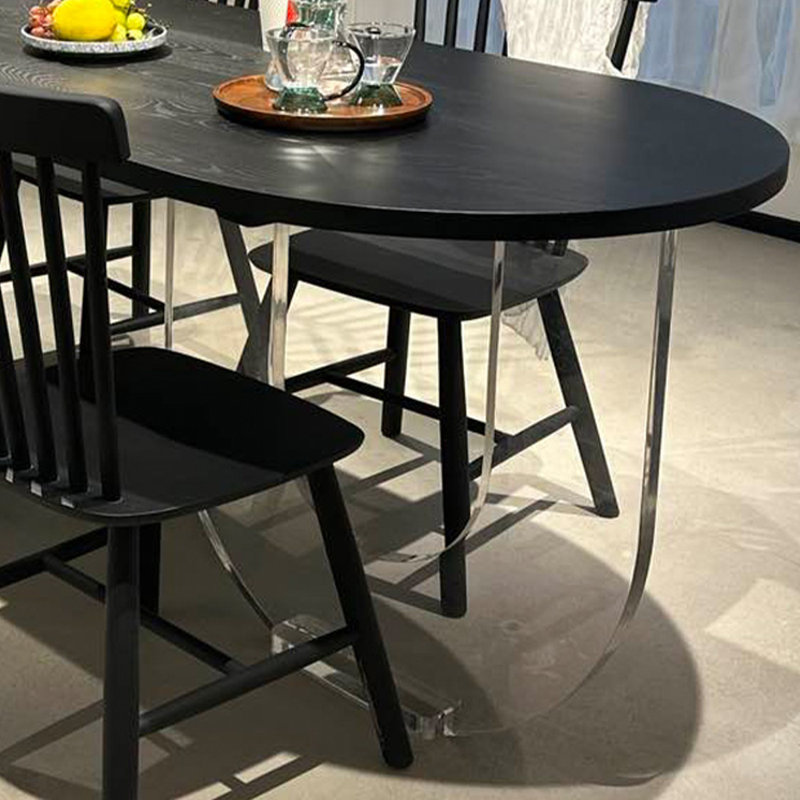 Ash Solid Wood Top Dining Table, 31.49" W x 78.74" L