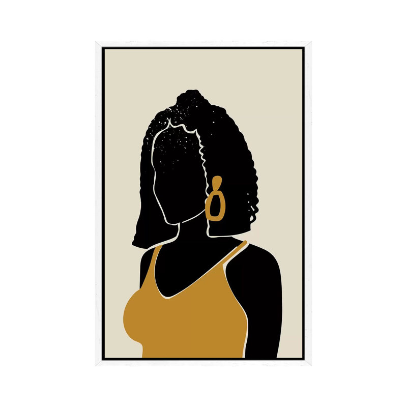 Black Hair XI - Print on Canvas, White Framed, 66.04 cm H x 45.72 cm W