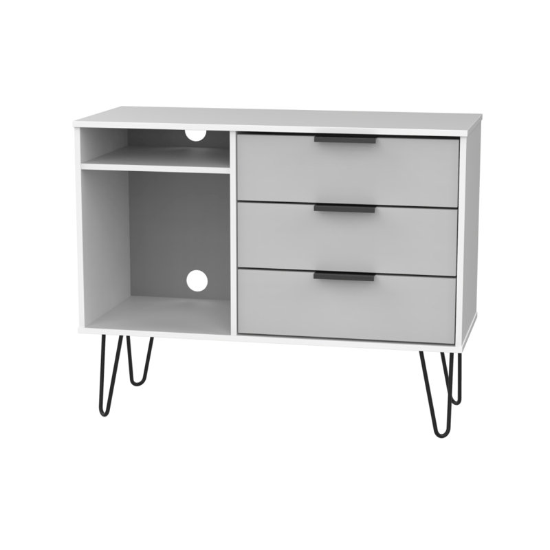 Fully Assembled Berryhill TV Stand for TVs up to 55", Grey/White
