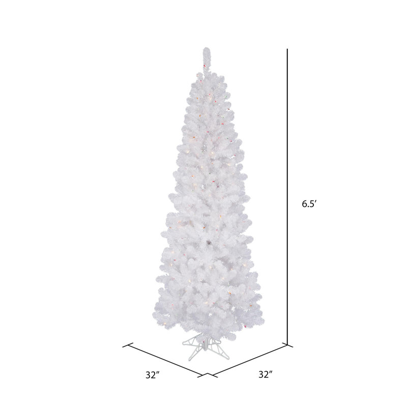 Sparkle White Spruce Pencil Artificial Christmas Tree, ClearDura-Lit® Incandescent, 6.5' H