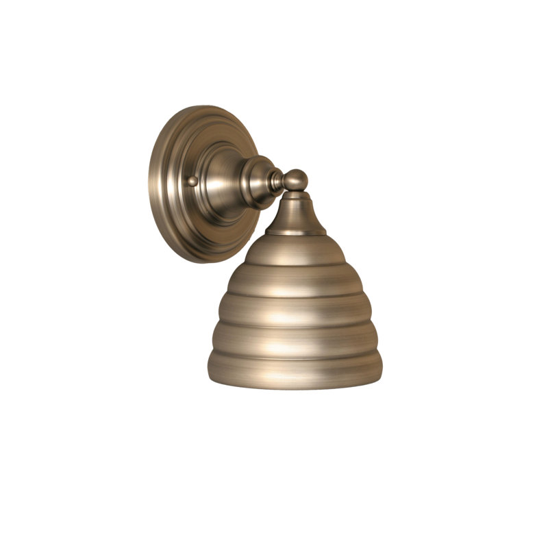 Applique murale Polk avec abat-jour en métal ruche bronze 6 po, Nickel brossé