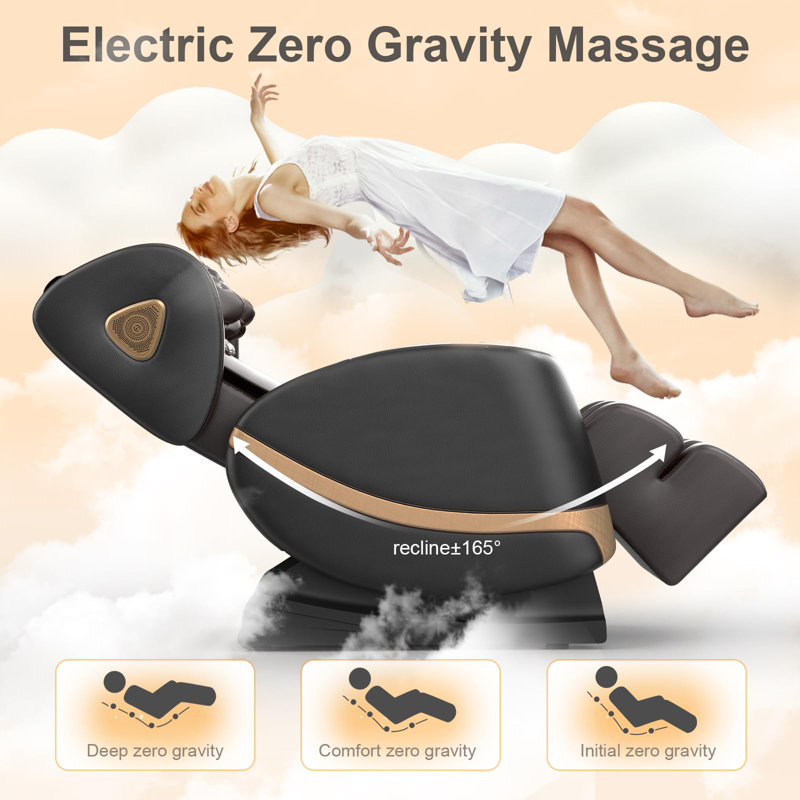 Massage Chair Full Body, Zero Gravity Massage Chair with 10 Fix Rollers, Heating, Foot Massage, Auto Modes, Bluetooth Speaker, Touch Screen Controller