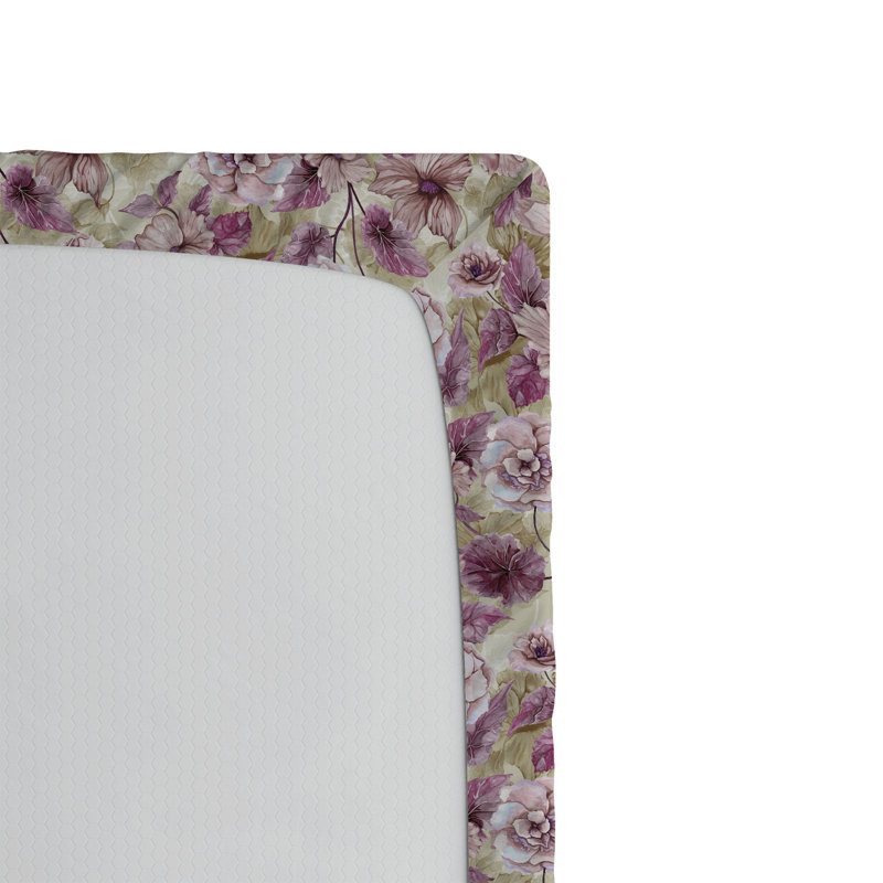 Drap-housse Ambesonne, Drap-housse de taille très grand, Vert réséda, lilas / floral