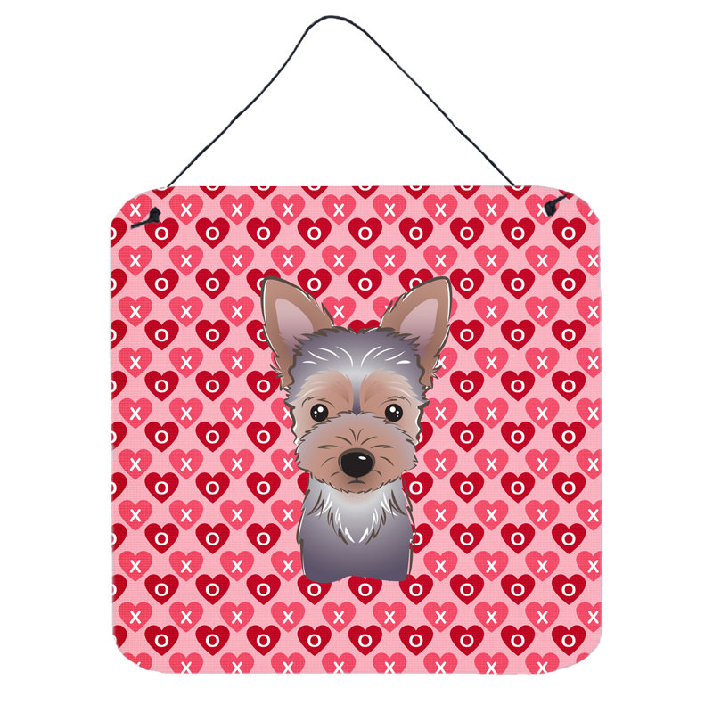 Décoration murale dame chiot yorkie