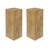 Wood-Look Square-Column MGO End Table - 33.75" Height Natural Distressed Finish Indoor Outdoor Patio Side Table