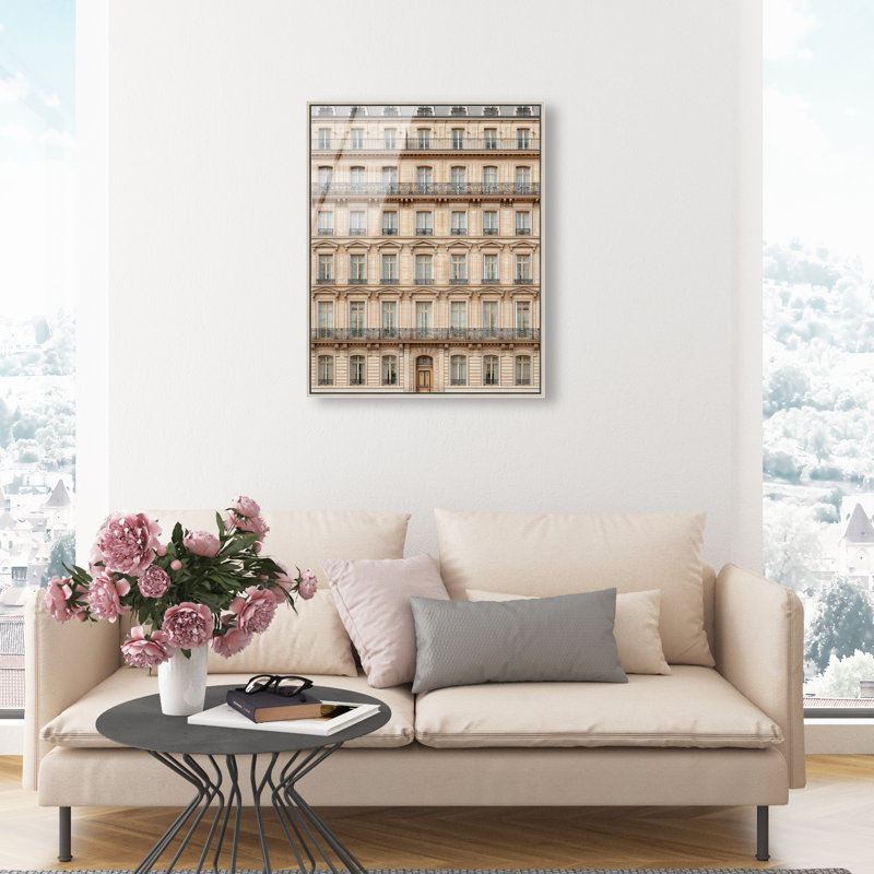 Sculpted Facade Print, 21"H x 17"W, Silver Floater Frame