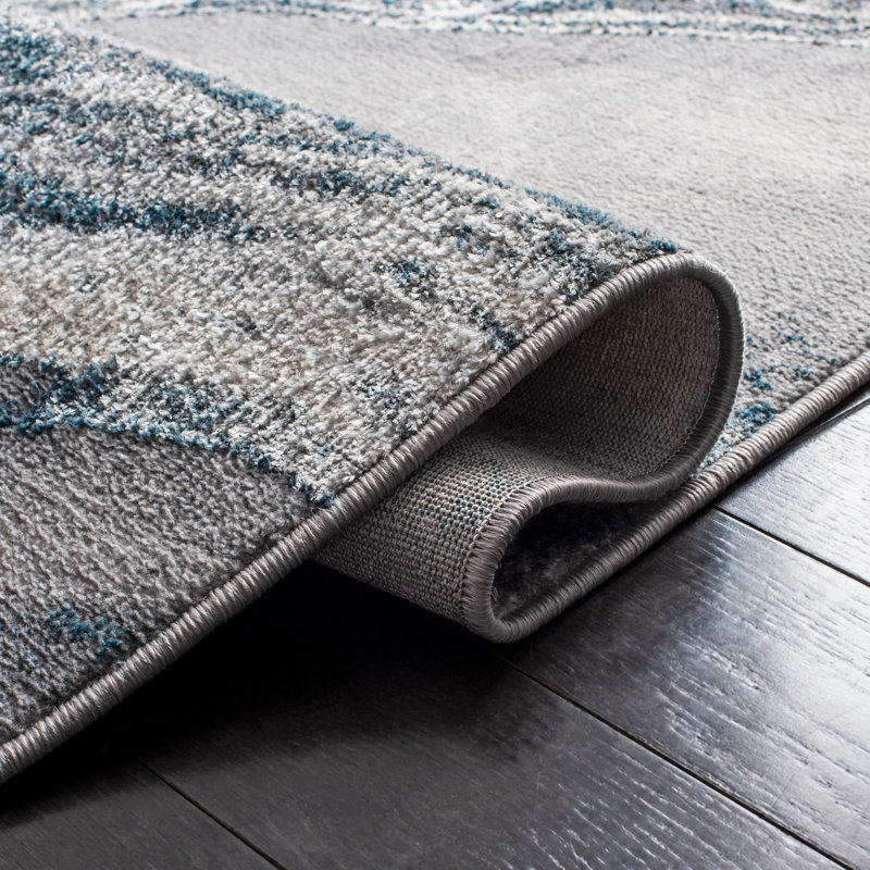 Tapis gris / bleu Shara, Rectangle 3 pi x 5 pi