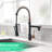 Pull Down Kitchen Faucet, Black And Gold, Single Handle, High Arc Design For Convenience Advanced-1228270210