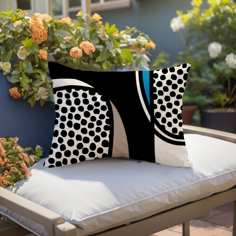 Coussin lombaire réversible intérieur / extérieur Jai Abstract, H 14 po x l 20 po, Turquoise