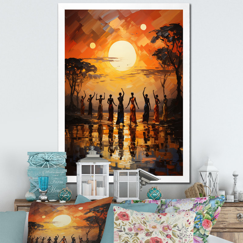 Kloman African Savannah Melody II, H 32 po x l 16 po x P 1 po, Cadre simple blanc
