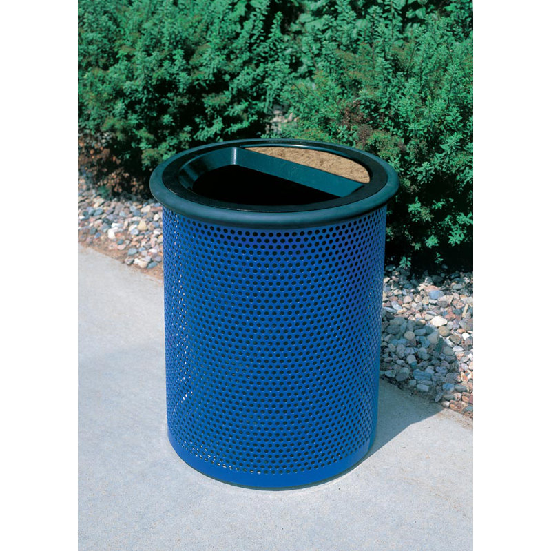 Poubelle en acier 30 gallons, Rouge / noir