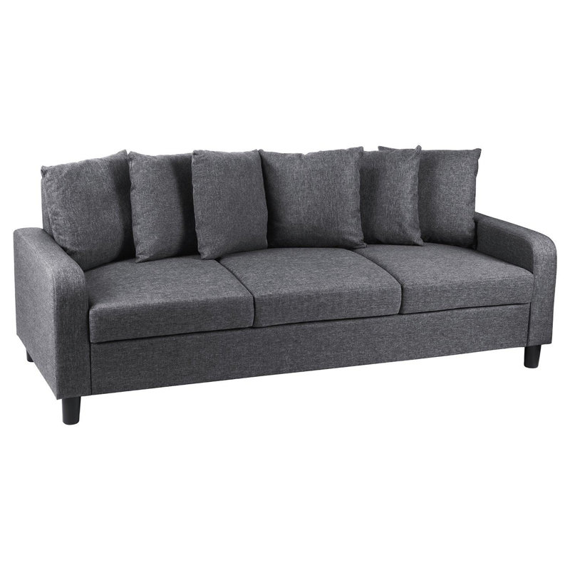 Mitzi 2 Seater Sofa, 3, Black, Linen