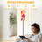  68.5" Standing Floor Lamp Bold Orange Pink Lilies Zebra Print Dimmable Metal Pole Lamp with Linen Lampshade LED Bulb Included