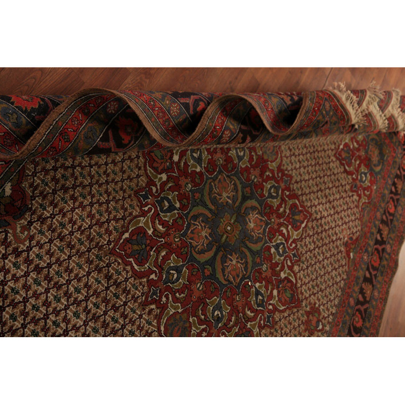 Tapis traditionnel rétro en laine à motif médaillon 7 x 10