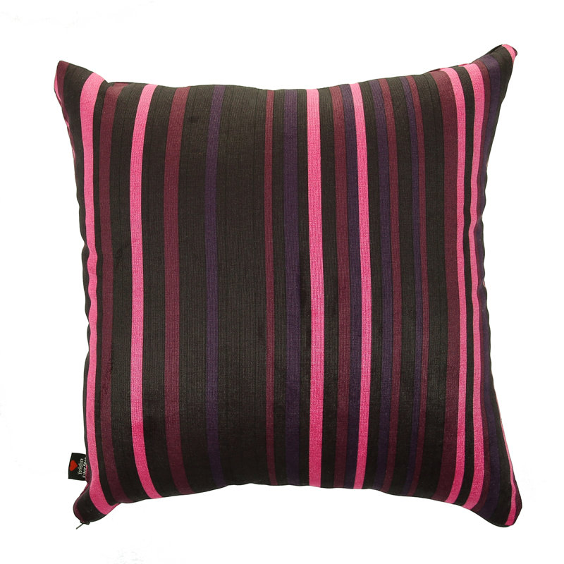 Alonzo Striped Square Throw Cushion, 28 x 28cm, Pink
