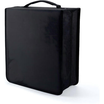 DVD Case 128 DVDs and 64 Booklets Capacity, CD/Blu-ray Storage Binder Case with Booklet Inserts Media Organizer Holder Black Blu ray Wallet for Car (128 Capacity)