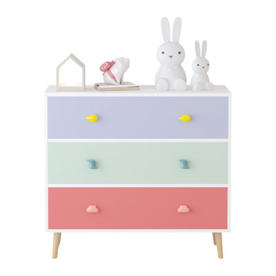 3 Drawer Storage Nightstand for Bedroom