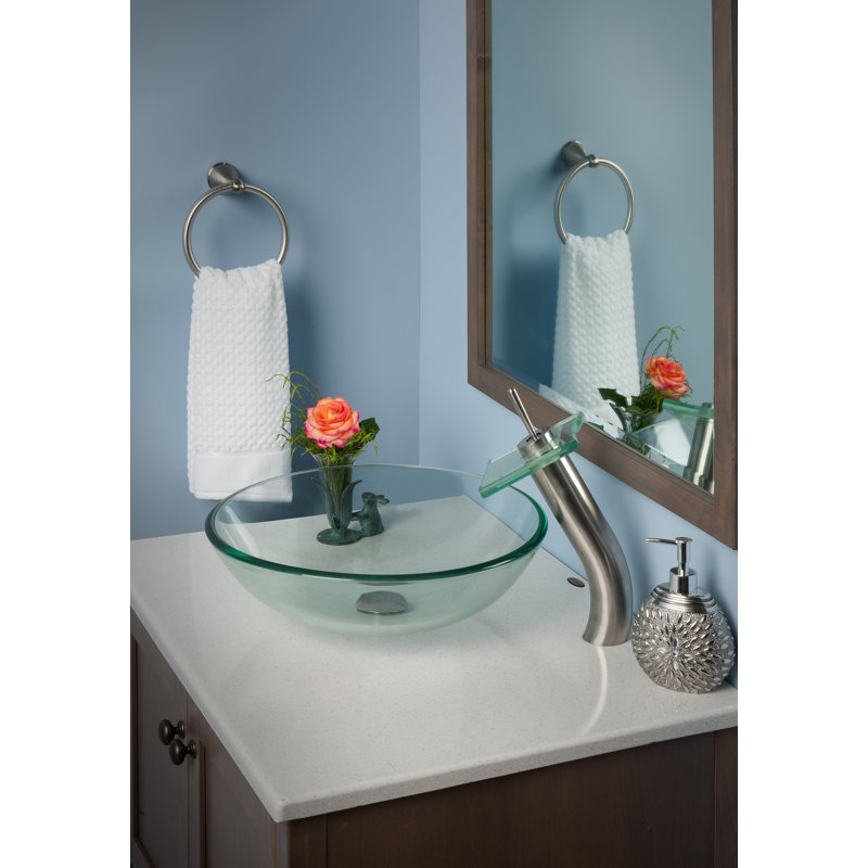 Robinet de lavabo de salle de bain carré avec ensemble de drain, Nickel brossé