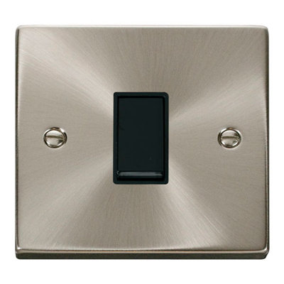 Satin / Brushed Chrome 10A 1 Gang 2 Way Light Switch