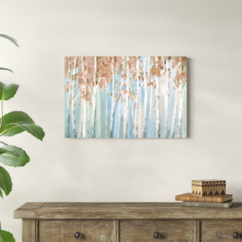 " Fall Birches " by Danhui Nai Painting Print, 20" H x 30" W