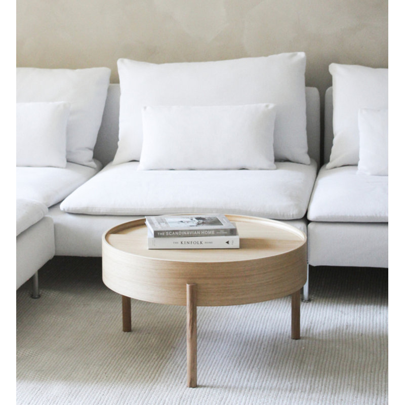 Arc Coffe Table, Matt Lacquered Walnut, 15" H x 26" L x 26" W