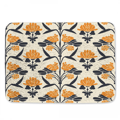 Floral Pattern Bath Mat Floral Bathroom Decor Bohemian Boho