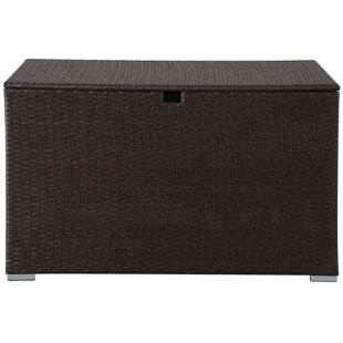 Boîte de rangement pour l'extérieur en osier brun 120 gallons (clair)