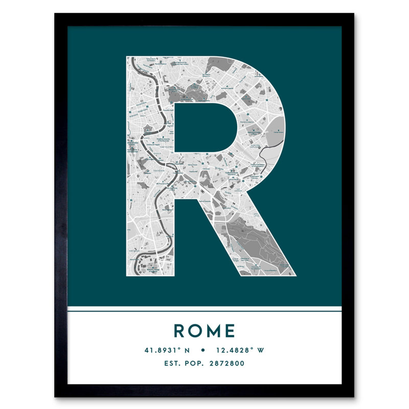 Rome Teal - Single Picture Frame Typography