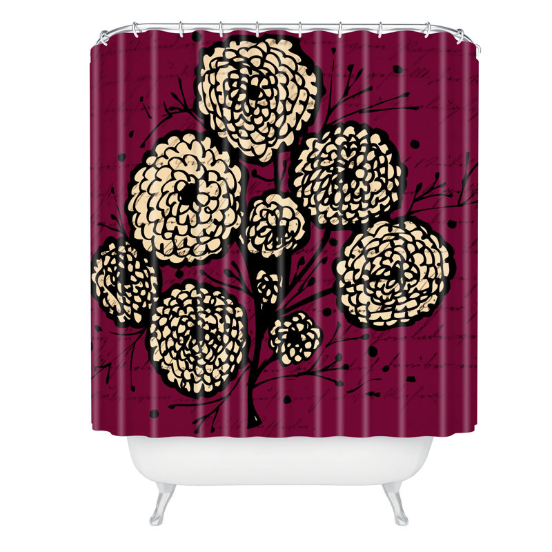 Rideau de douche simple lettres et fleurs