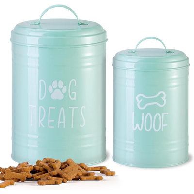 Ensemble de 2 contenants à gâterie pour chien avec couvercle à gâterie pour chien - 9 x 5,5 po et 7 x 4 po