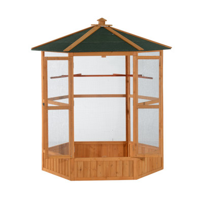 Fielding 69.75'' Pointed Top Flight Cage with Perch