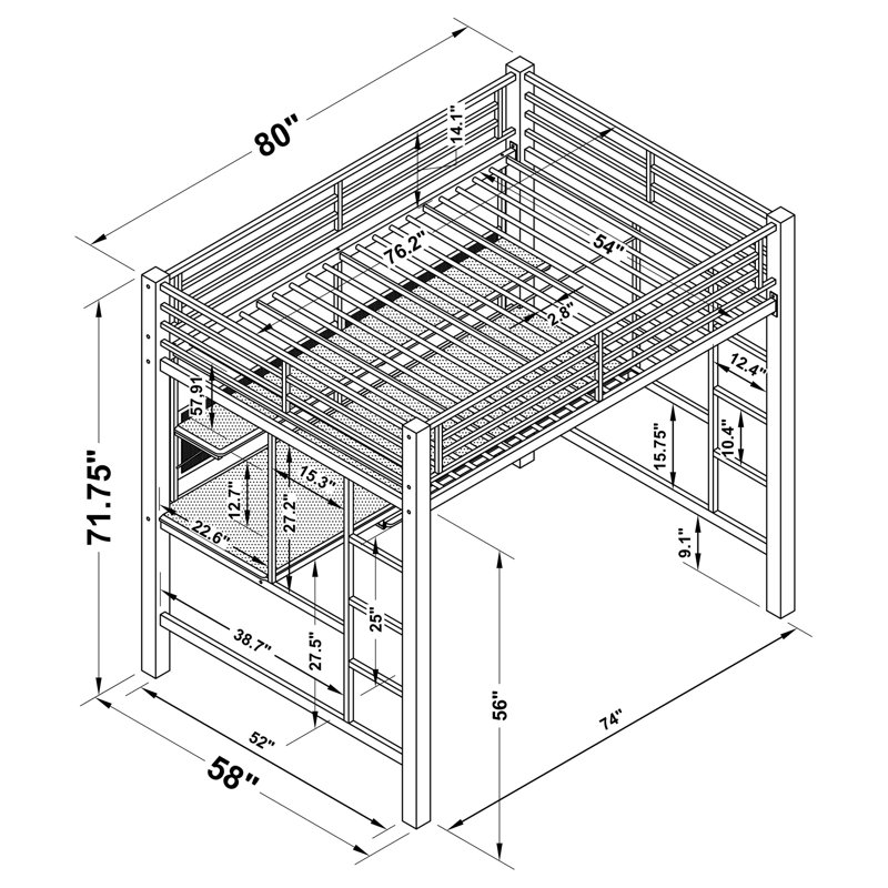 Full Workstation Loft Bed