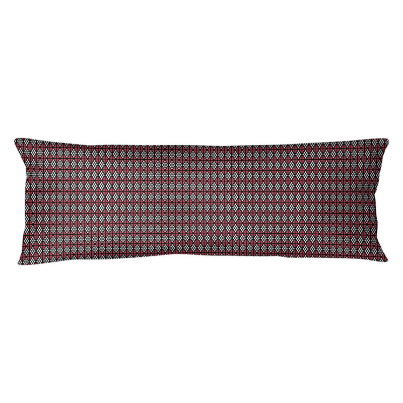 Coussin lombaire Katelyn Elizabeth, Noir / rouge, Bourre en polyester, Molleton moelleux