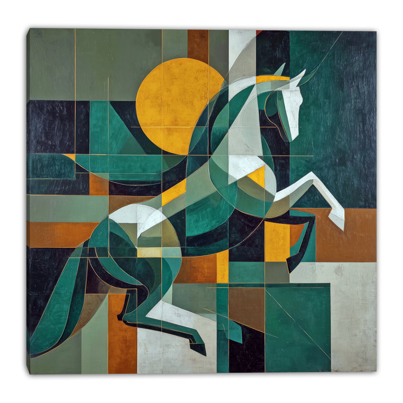 Toile tendue à motif géométrique dorée, L 20 po x H 20 po x P 1,5 po
