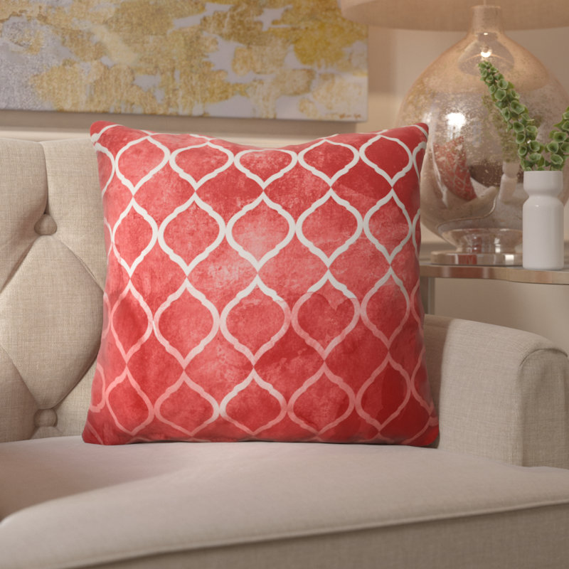 Reversible Throw Pillow, Red