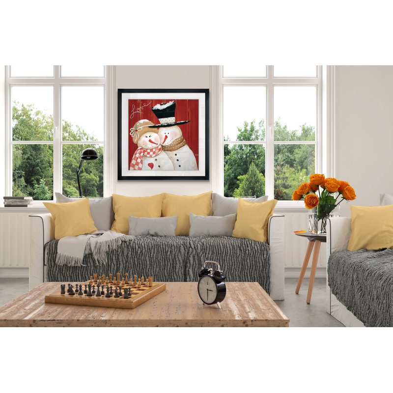 « frosty love », peinture, H 28 po x l 28 po x P 1,5 po, Cadre noir