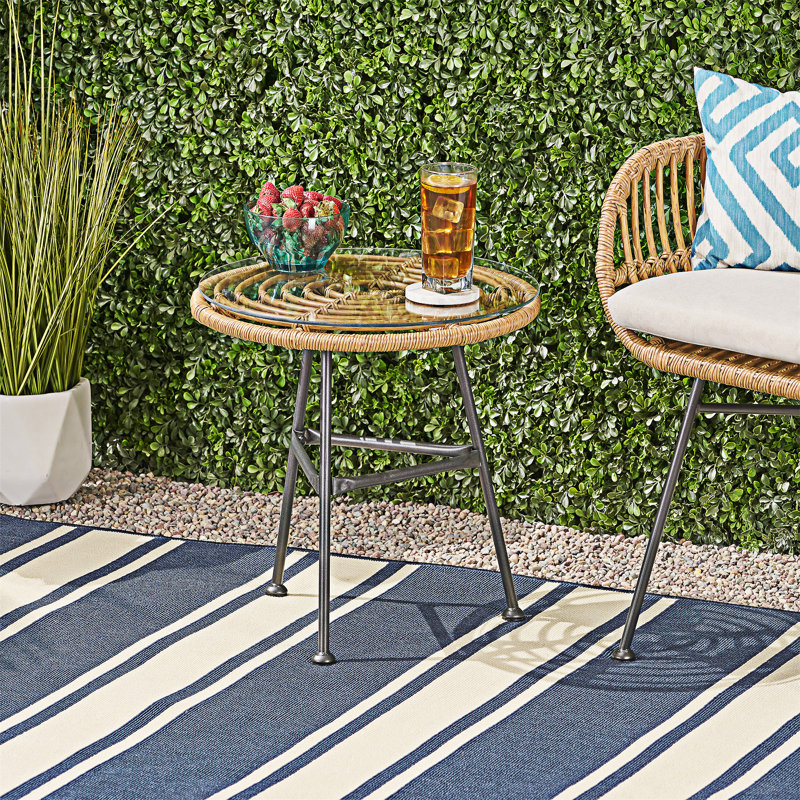 Outdoor Side Table, Light Brown