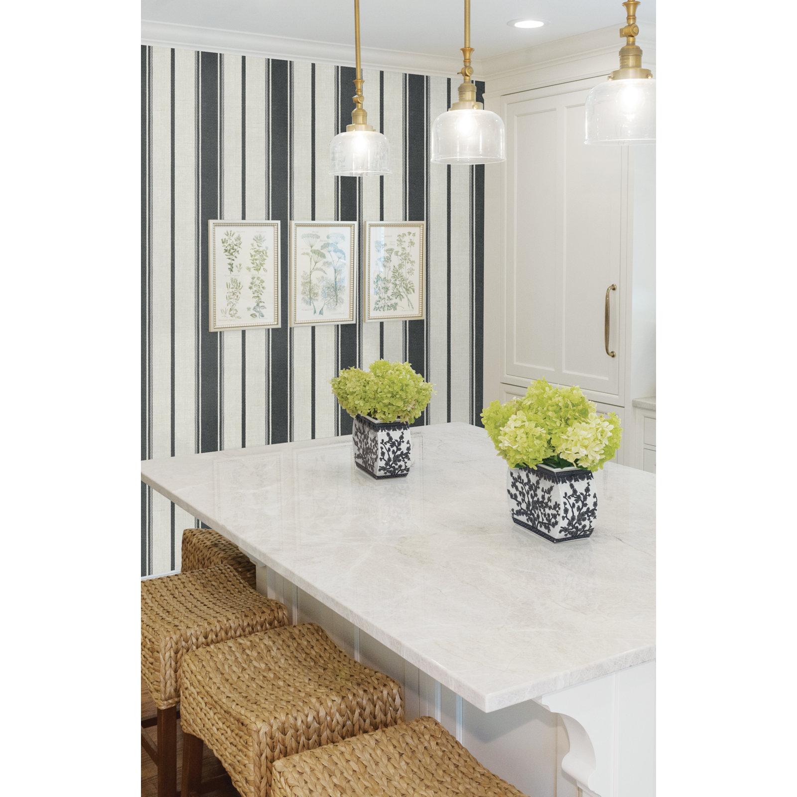 Leota Striped Wallpaper, Poppy Seed