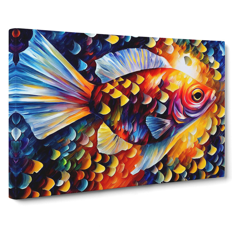 Fish Painting Vol.1 Abstract - Wrapped Canvas, 35cm H x 50cm W x 3cm D