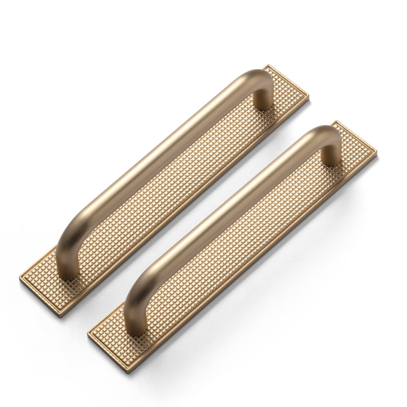 Poignée d'armoire avec plaque arrière American Classic, 5", Bronze champagne