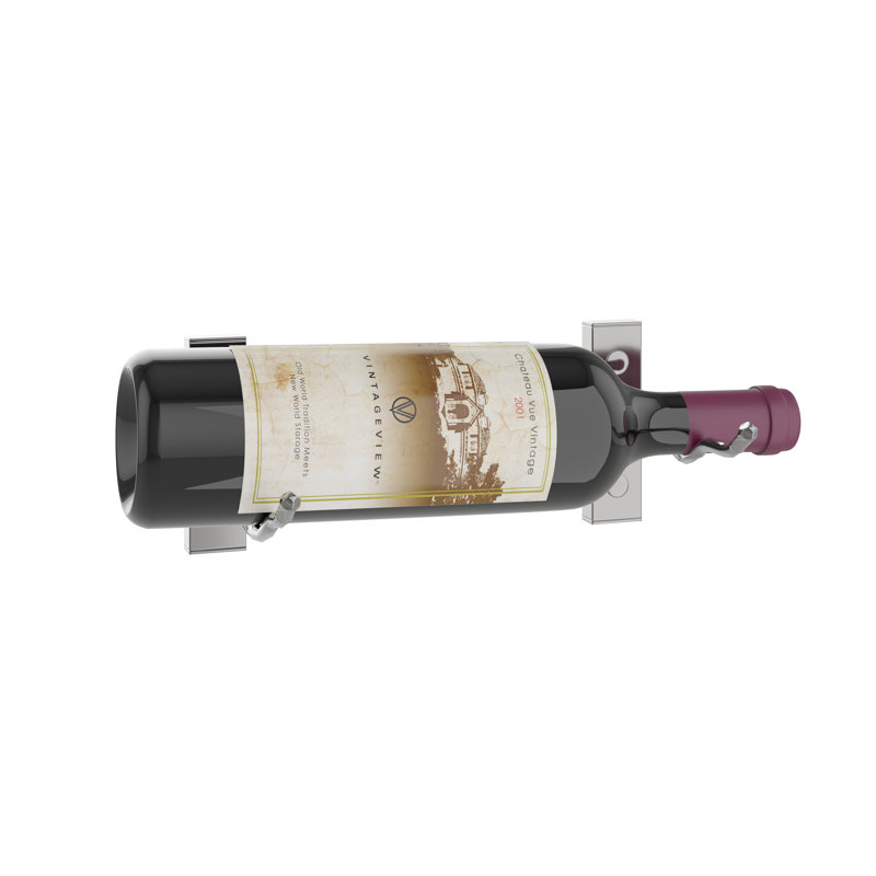Indurial 1-Bottle Wall-Mounted Metal Wine Rack in Golden Bronze – 4" Tall, Golden Bronze, 4" H x 13" W x 5.25" D