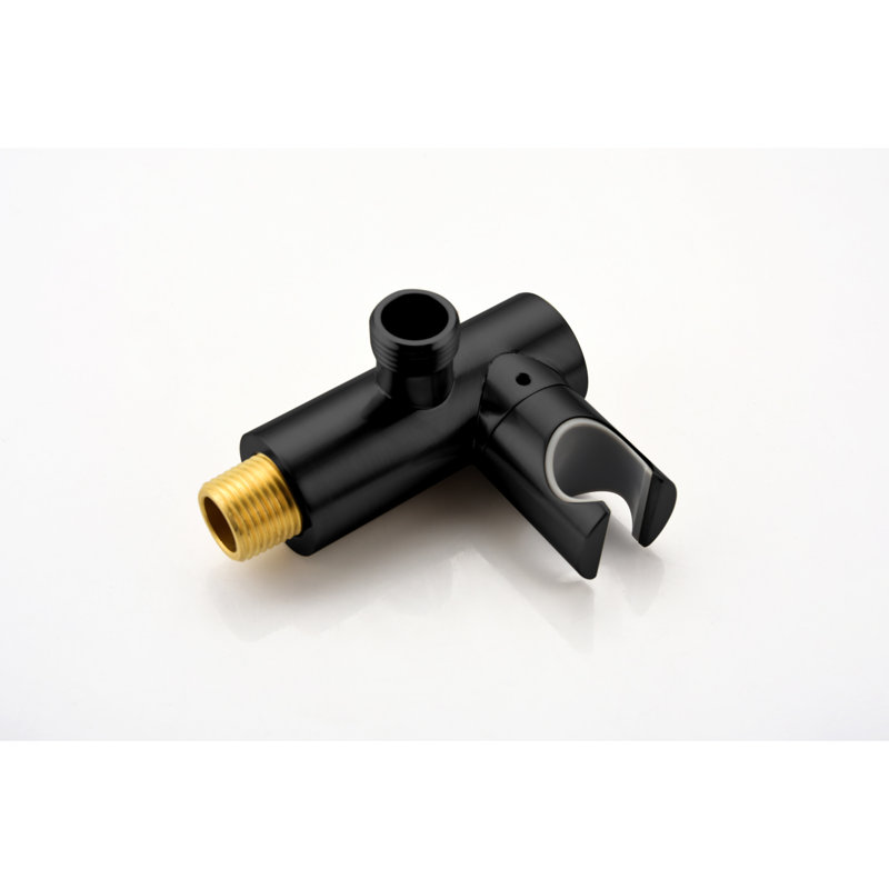 Douche de salle de bain haute matte noire - fixée au mur avec pomme de douche à pluie en acier inoxydable de 10 po et douche à main, ensemble d'équilibrage de valve 2 voies